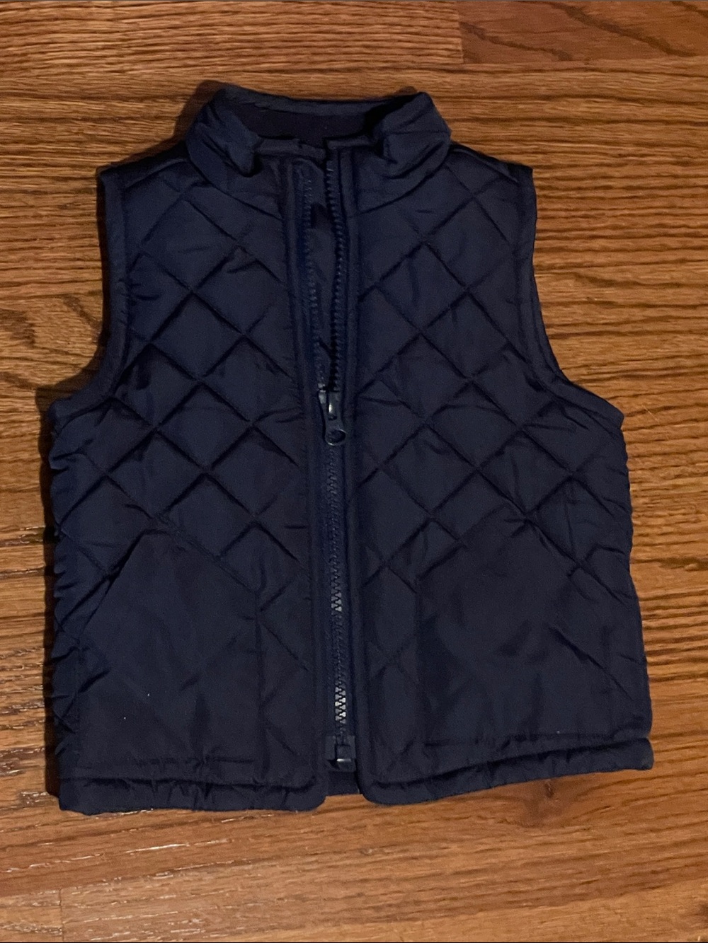 Kids navy quilted vest
